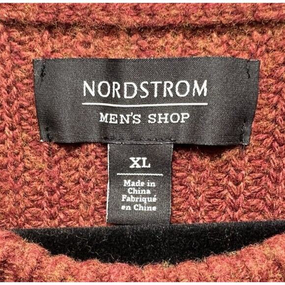 Nordstrom Men’s Shop Ribbed Knit Sweater Soft Warm Wool Blend Burnt Orange XL - Picture 6 of 7